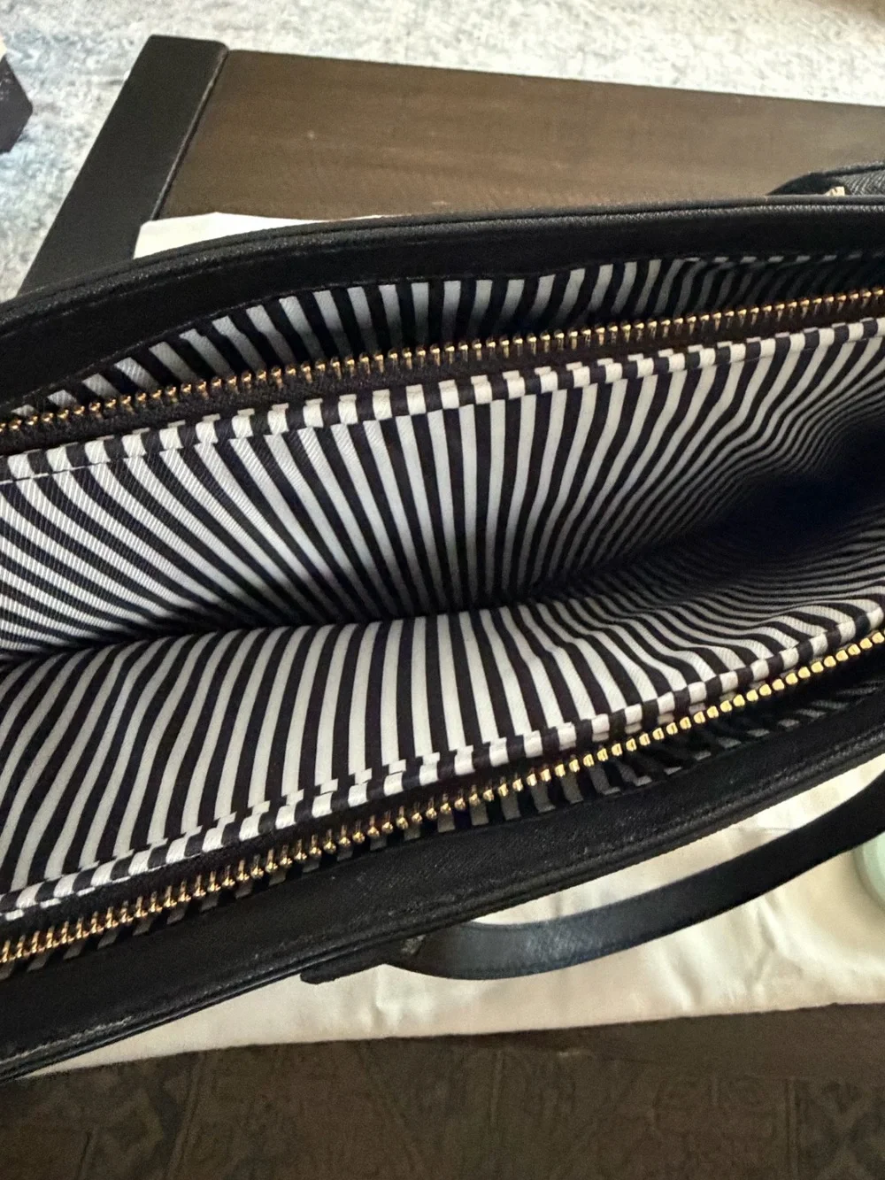 Kate Spade Black Saffiano Leather Staci Large Laptop Tote Bag